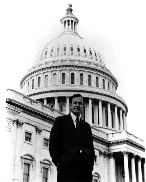 George Bush outside the US Capitol
