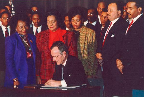 President Bush with Dr. Martin Luther King Jr.