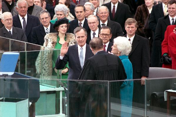George Herbert Walker Bush taking oath